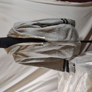NWT Old Navy Gray Zip-Up Hoodie w/ Black Stripes -  Size L